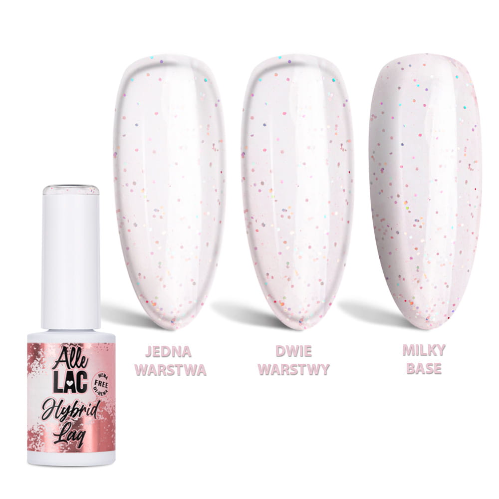 Lakier Hybrydowy Led/Uv Gel Polish Pinks Peachy Glitter Allelac Hema/Di-Hema Free 6G