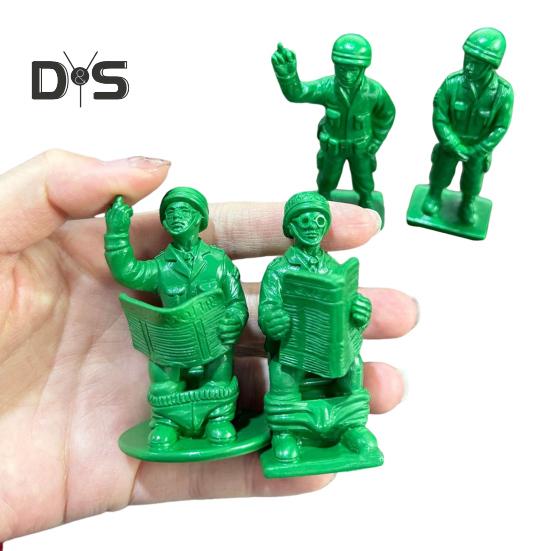 4 Pcs Green Military Man Statue Miniature Soldier Figurines Collectible Soldier Ornament for Desk Decorations Military Themed Parties
