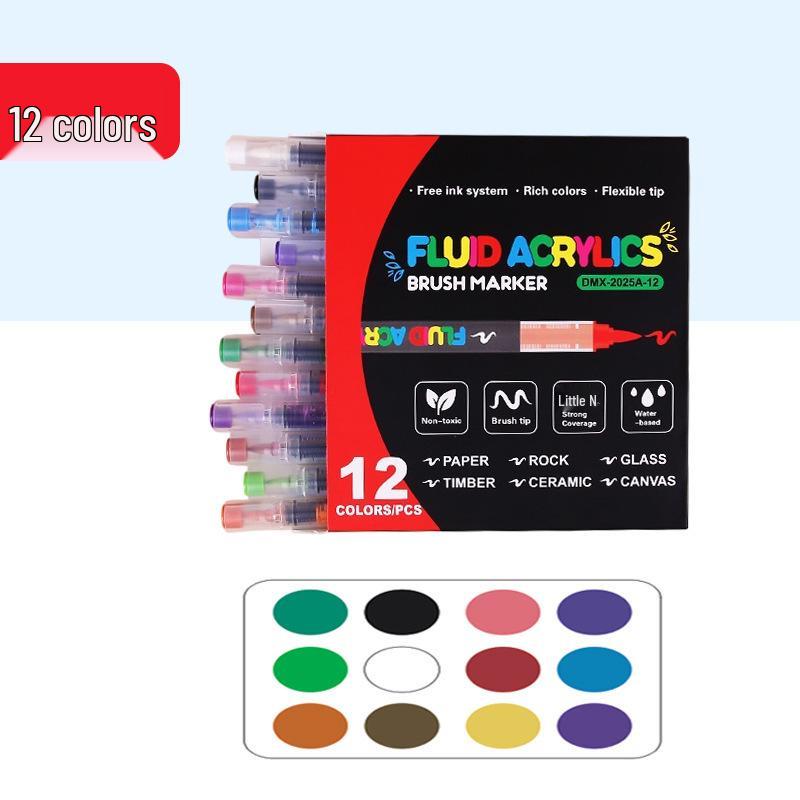 Liquid Acrylic Marker Set with Soft Tips for DIY Art & Professional Watercolor Painting