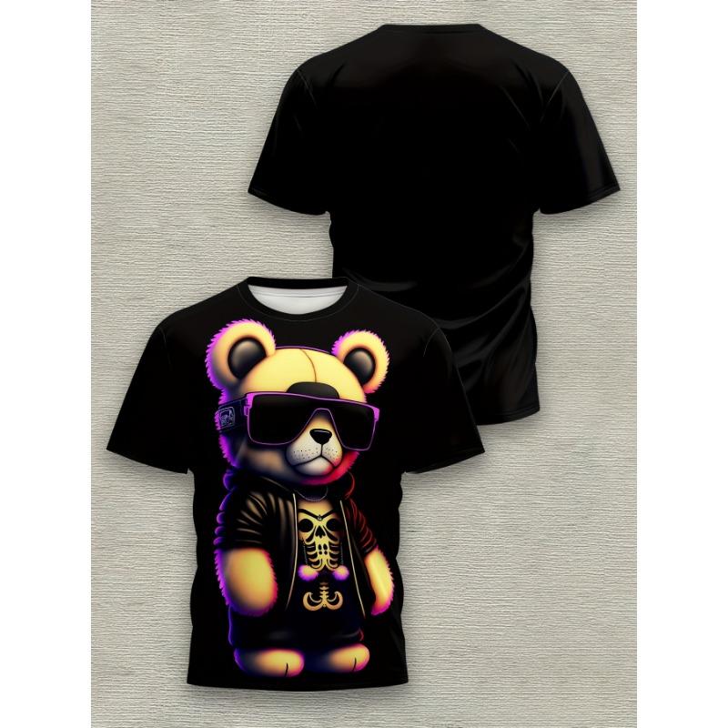 Men's Novel T-shirt Casual Breathable Short Sleeved Pattern Print