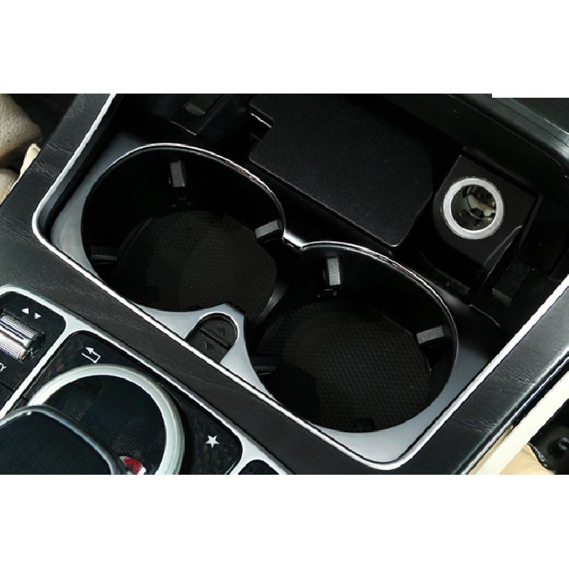 For Mercedes-Benz GLC 2016- Silver ABS Middle Console Water Cup Frame Trim