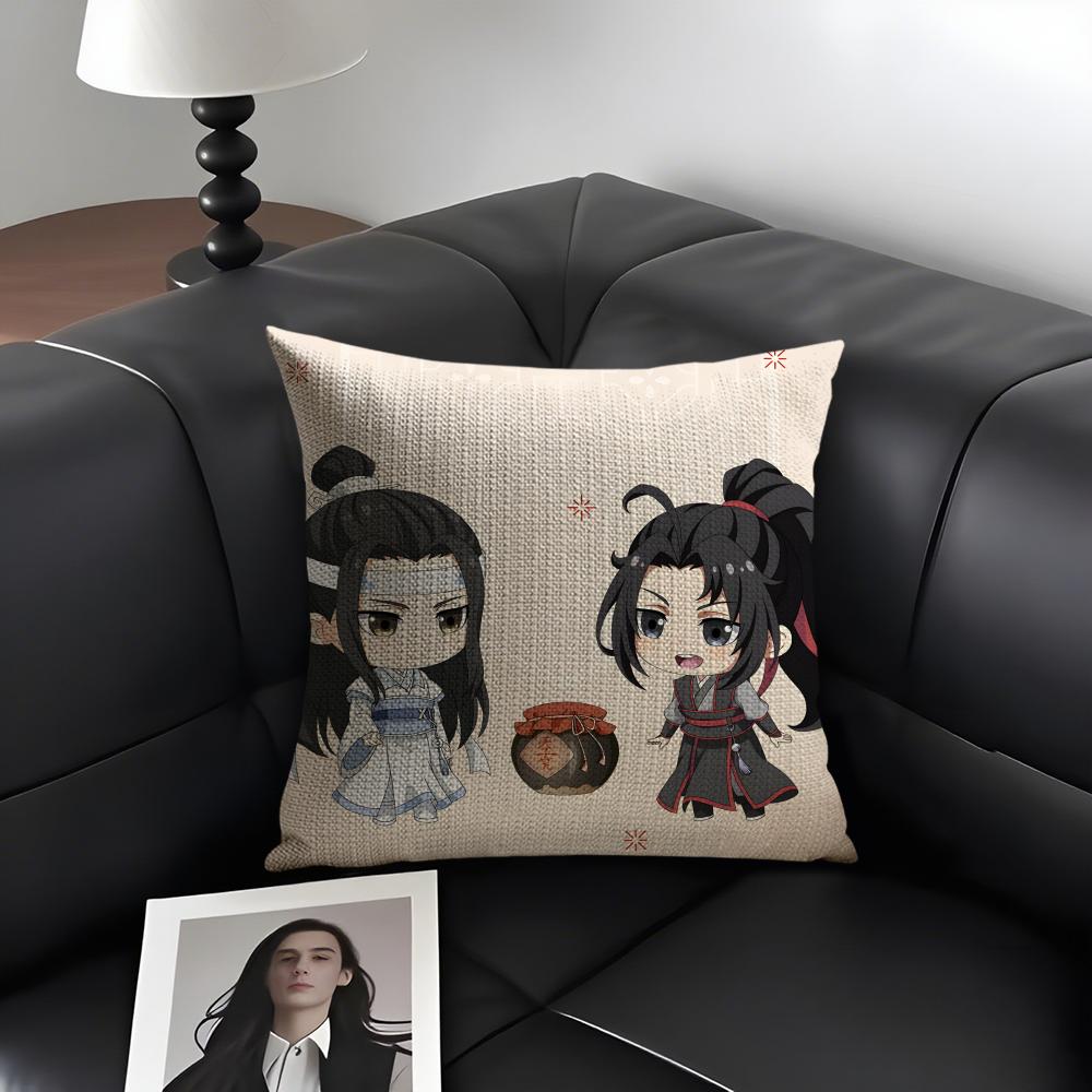 M-Mo Daoo Z-Zu Shi Tv Series Cushion Cover Natural Linen Organic Fabric Double-Sided Printing Sofa Home Decor Gift Pillow Case