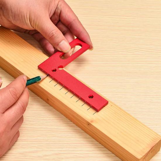 3D Aluminum Alloy Triangle Ruler with Drill Guide Holes Protractor Precision Drilling Guide Ruler Multi-Angle Measuring Tool