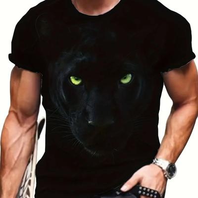 Tricou de vară pentru bărbați cu model 3D Leu Tigru Casual Micro Elastic Respirabil