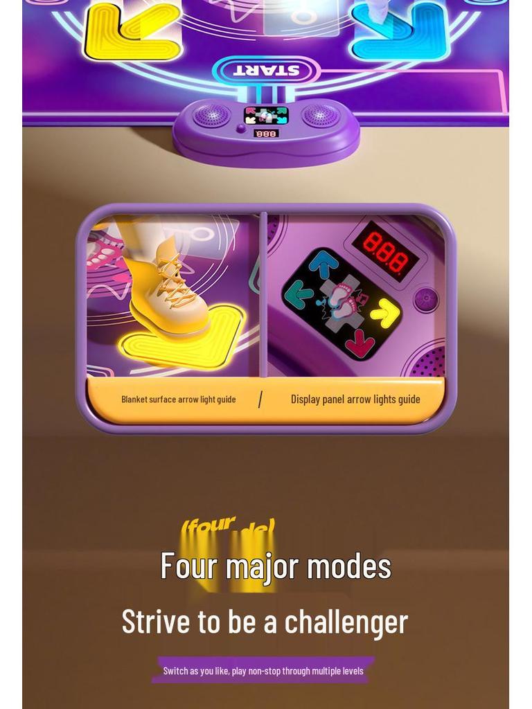 Girls' Musical Dancing Mat – Kids' Fitness Challenge and Puzzle Jump Pad