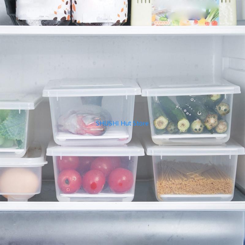 Storage Containers Fridge Produce Saver Bins for Meat Fish Stackable Refrigerator with Lids & Drain Tray D57B China Mainland