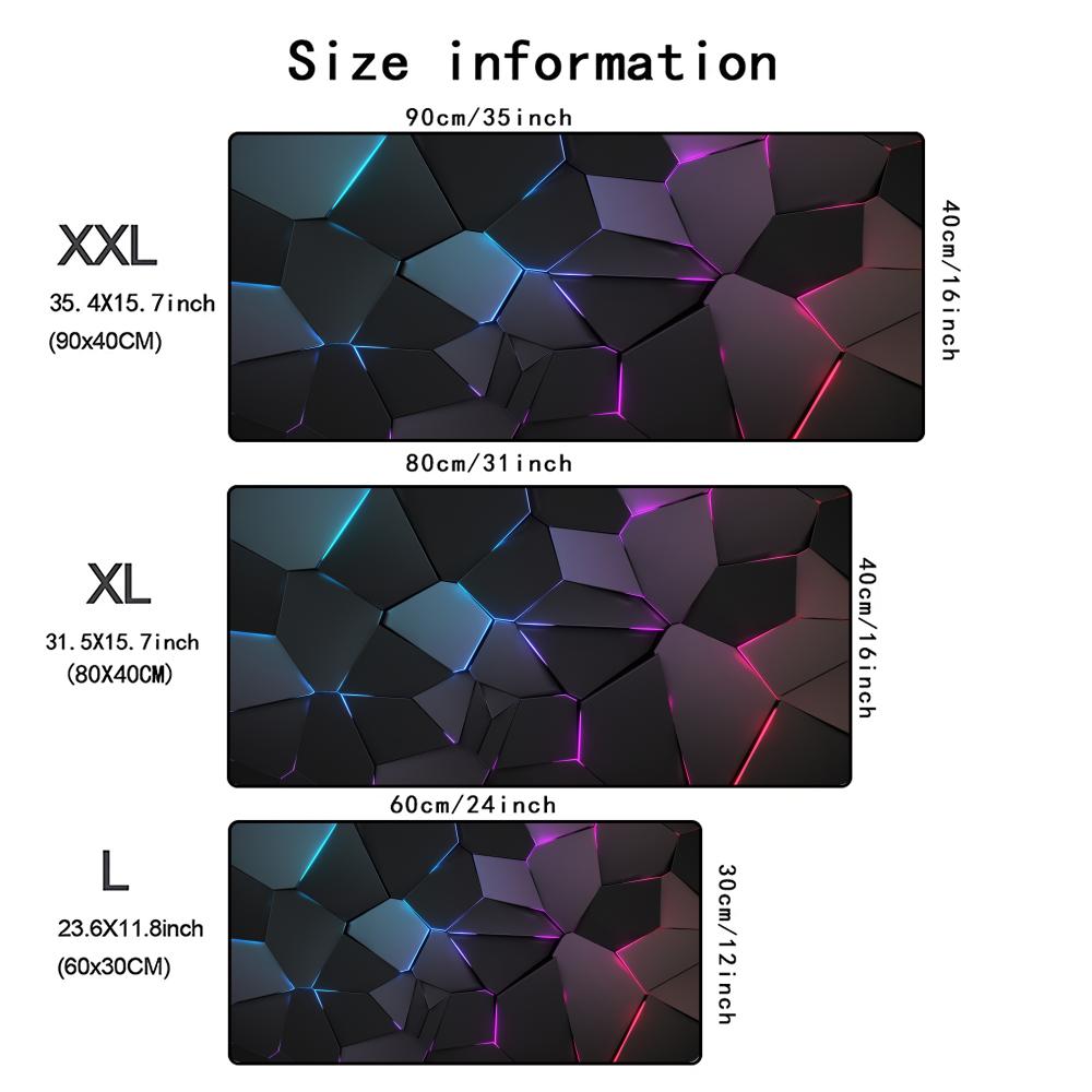 Geometric Pattern 3d Mouse Pad Computer Laptop Mouse Pad Office Large Gaming Mousepad Rubber Bottom NonSlip Desk Mat 900x400