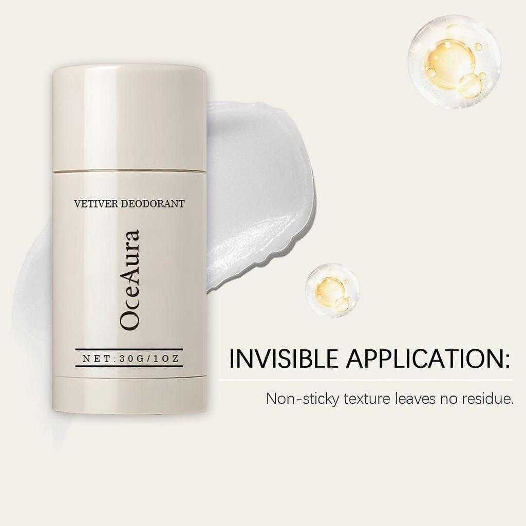 Natural Vetiver Deodorant Stick - Alcohol-Free, Aluminum-Free, Gentle & Moisturizing Balm for Sensitive Skin with Long-Lasting Freshness and Earthy Sc