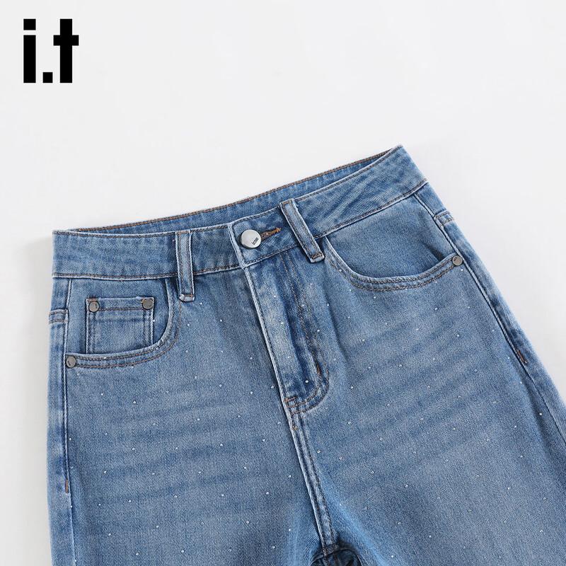 Izzue It Women's Rhinestone Micro Flare Jeans