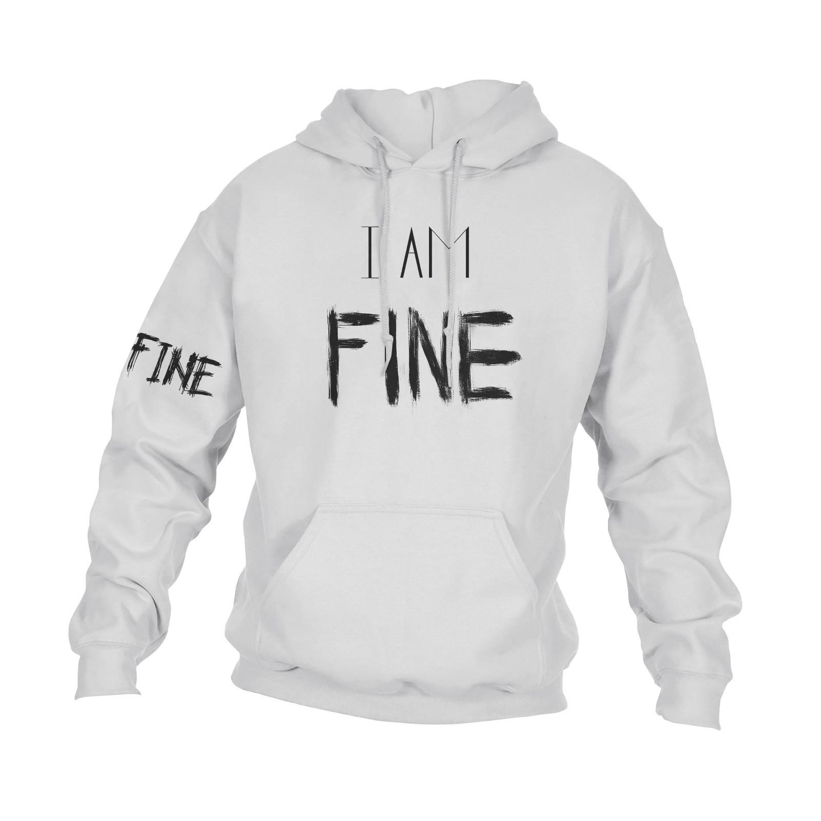 

Мужская повседневная свободная толстовка с капюшоном и длинным рукавом с карманом и принтом на Хэллоуин XL белый