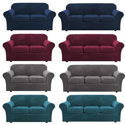 Velvet Sofa Slipcover for 1/2/3-Seater Couch, Non-Slip Pet-Friendly Couch Cover Furniture Protector