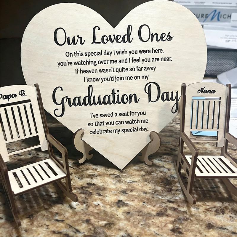 Graduation Wedding Memorial Sign Our Loved Ones Remembrance Memorial Sympathy Gift Wooden Plaque With Chairs