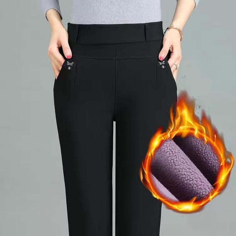 

Горячий товар: Флисовые утепленные облегающие брюки мом с высокой посадкой для осени и зимы - Женские теплые брюки из средней плотности хлопка 5X 145-170 kg