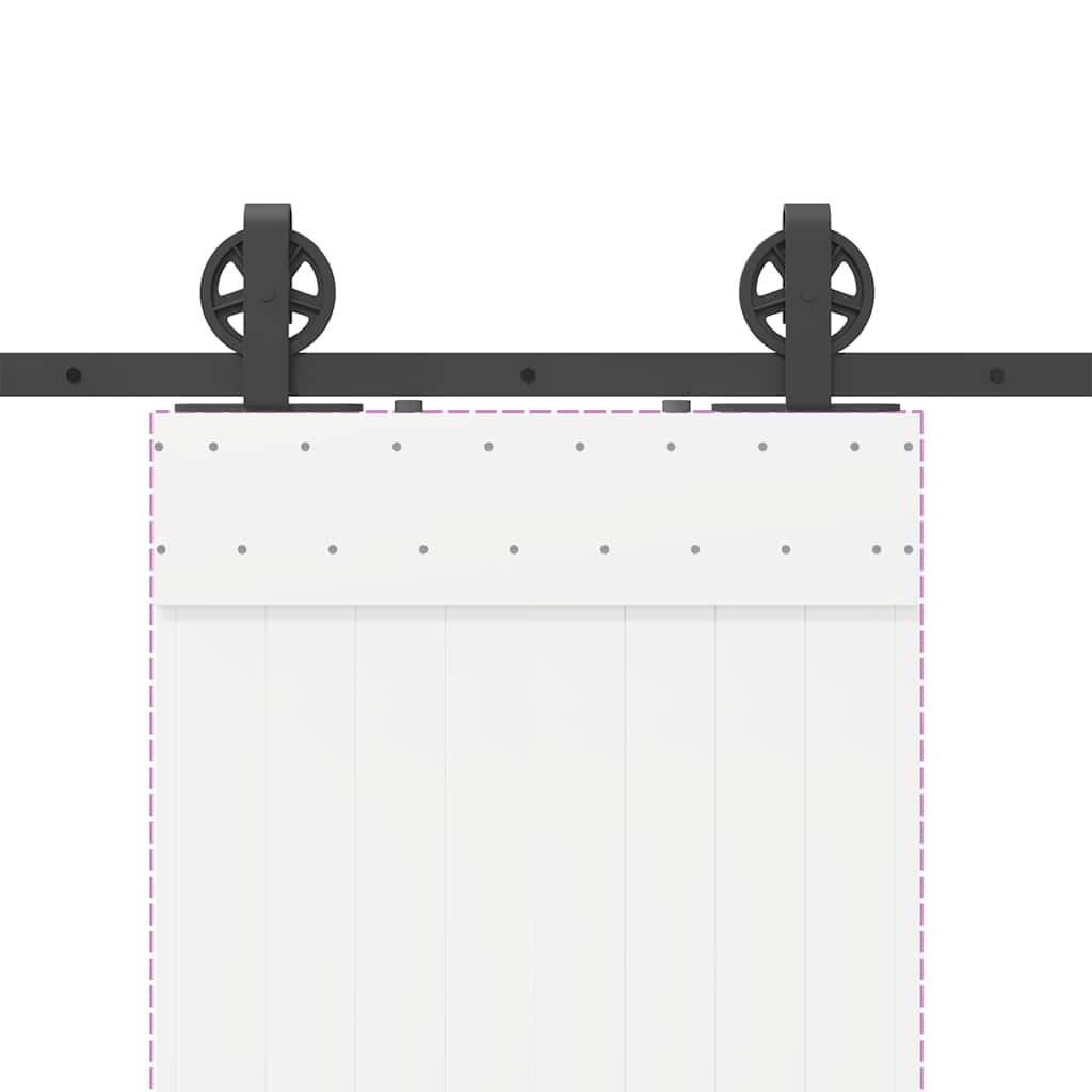 Vidaxl System for Sliding Door Installation, 200 Cm, Steel, Black