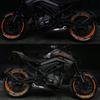 Fluorescencyjny pomarańczowy Moto GP Zestaw wewnętrznych zewnętrznych obręczy Taśma obręczowa Paski na koła Naklejki Naklejki CinarExtreme