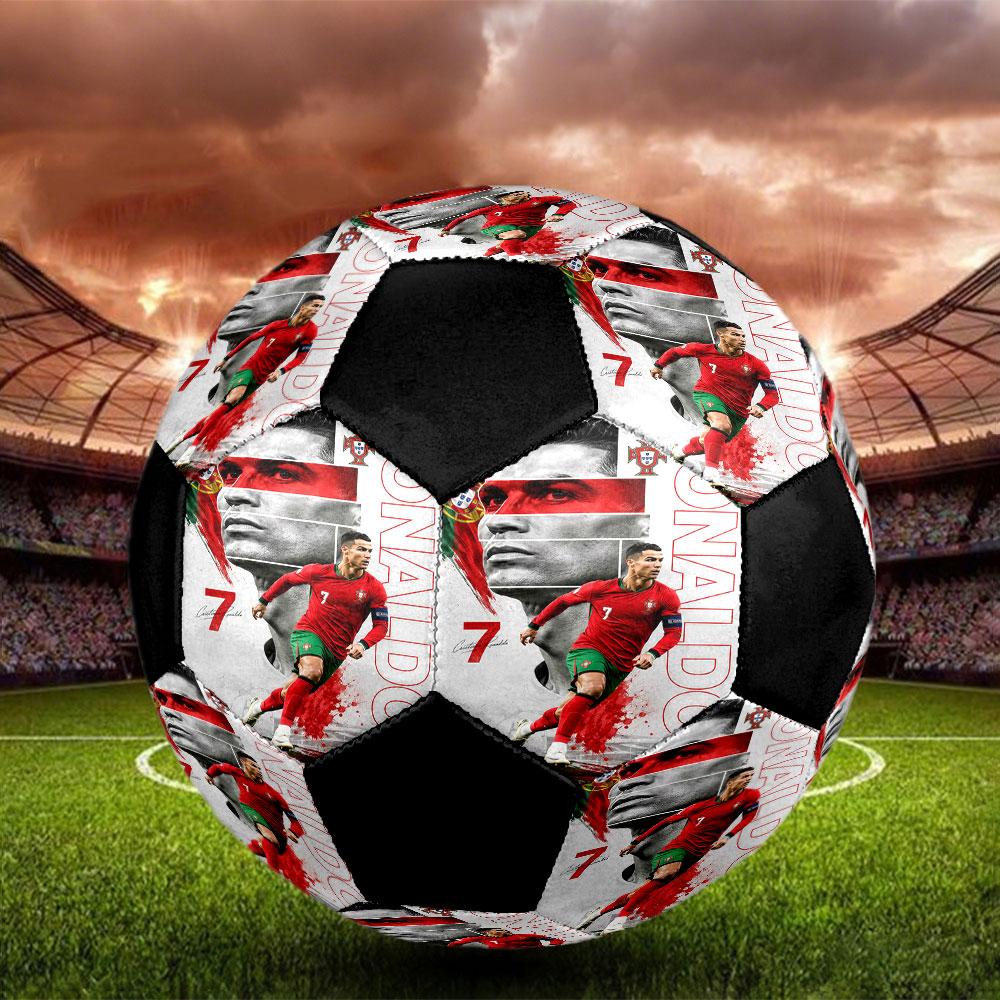 1 pz Pallone da Calcio Cristiano Ronaldo Taglia 5 Pallone da Calcetto Indoor alla Moda Colorato Gioco in Giardino - Ottimo Regalo per Appassionati di Sport HE21