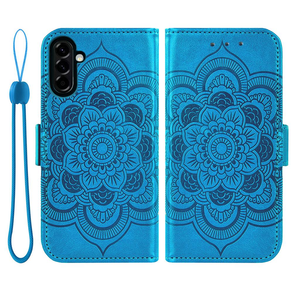 Pro Samsung Galaxy S24 FE Pouzdro s potiskem pivoňky TPU PU kůže Peněženka Kryt na telefon s řemínkem na zápěstí