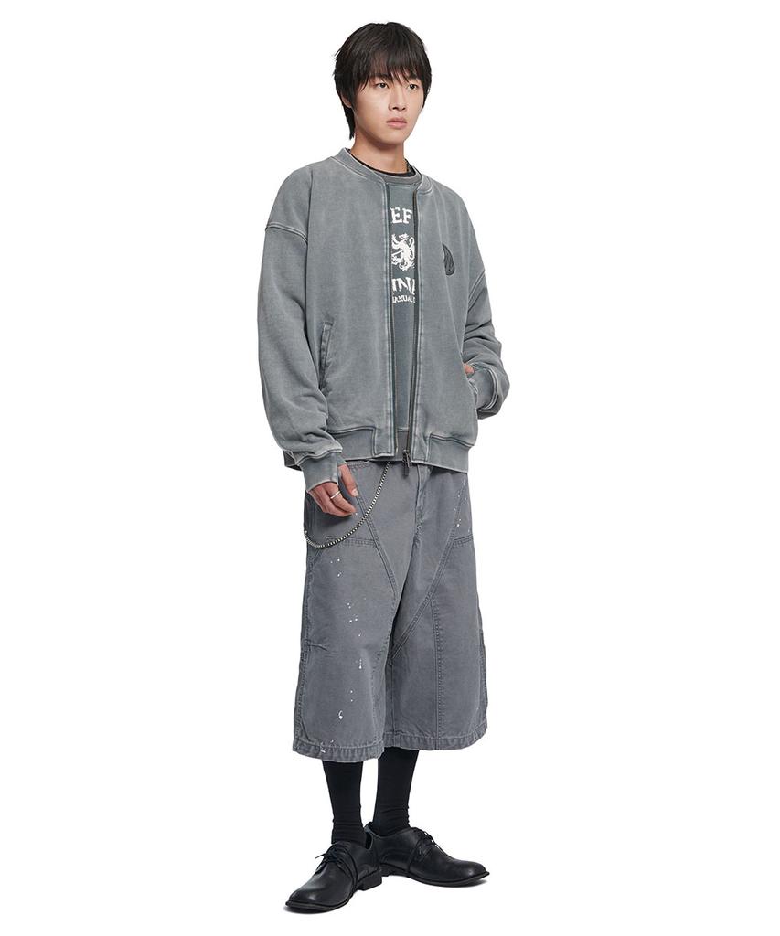 Nomaenyueol Painted Double Knee Shorts - Washed Gray