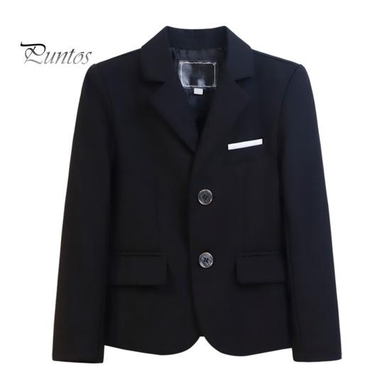 

Детский пиджак для мальчиков, черный пиджак с длинным рукавом и лацканами, пиджак на двух пуговицах, верхняя одежда для свадеб и вечеринок 5-6 лет 120cm чёрный