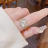 Zircon Square Watch Chain Ring Open Ring Adjustable Simple Jewelry Japanese Ring Couple Ring