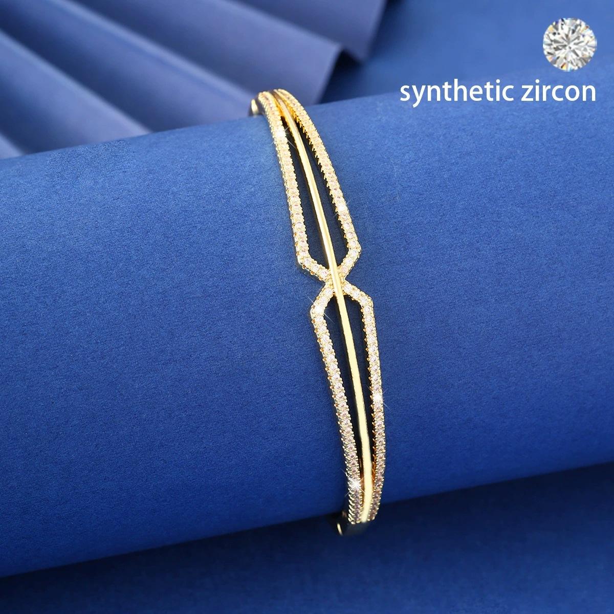 European And American Zirconium Inlaid Cross Bracelet Women S Simple Bracelet Korean Version Jewelry