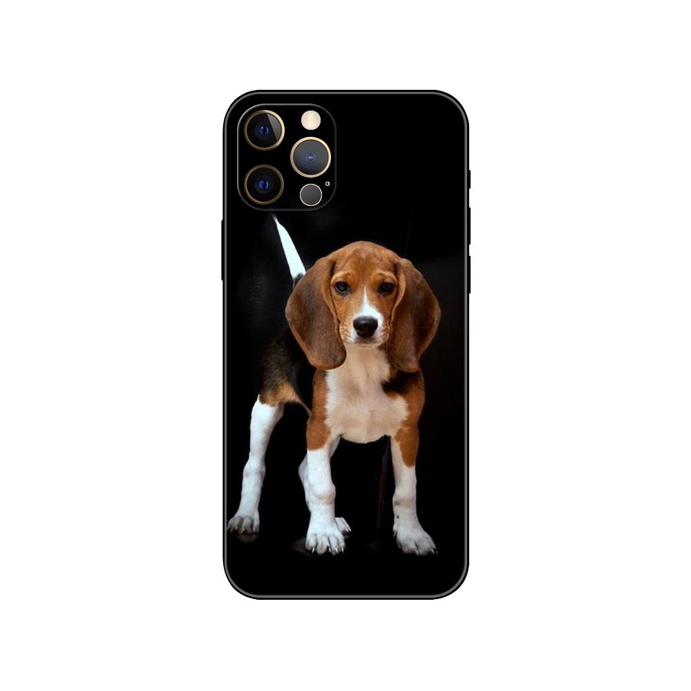 Beagle Dog Phone Case for Iphone 5 5s 2020se 6 6s 7 8 Plus X 10 XR XS 11 12 13 Mini Pro MAX Black Tpu Back Cover