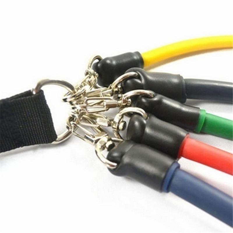 11 Pcs Natural Rubber Loop Tube Set,Fitness Tubes Resistance Bands,Workout Exercise,Yoga Sport Gym Muscle Training Elastic Rope Pull String Los Weight