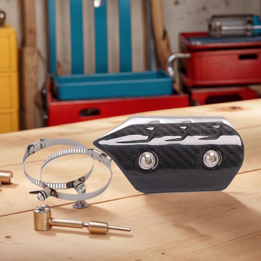 Motorcycle Exhaust Heat Shield Touchable Anti Hot Protector Pipe Heat Protector for Riding Outdoor Protection Commute Safety