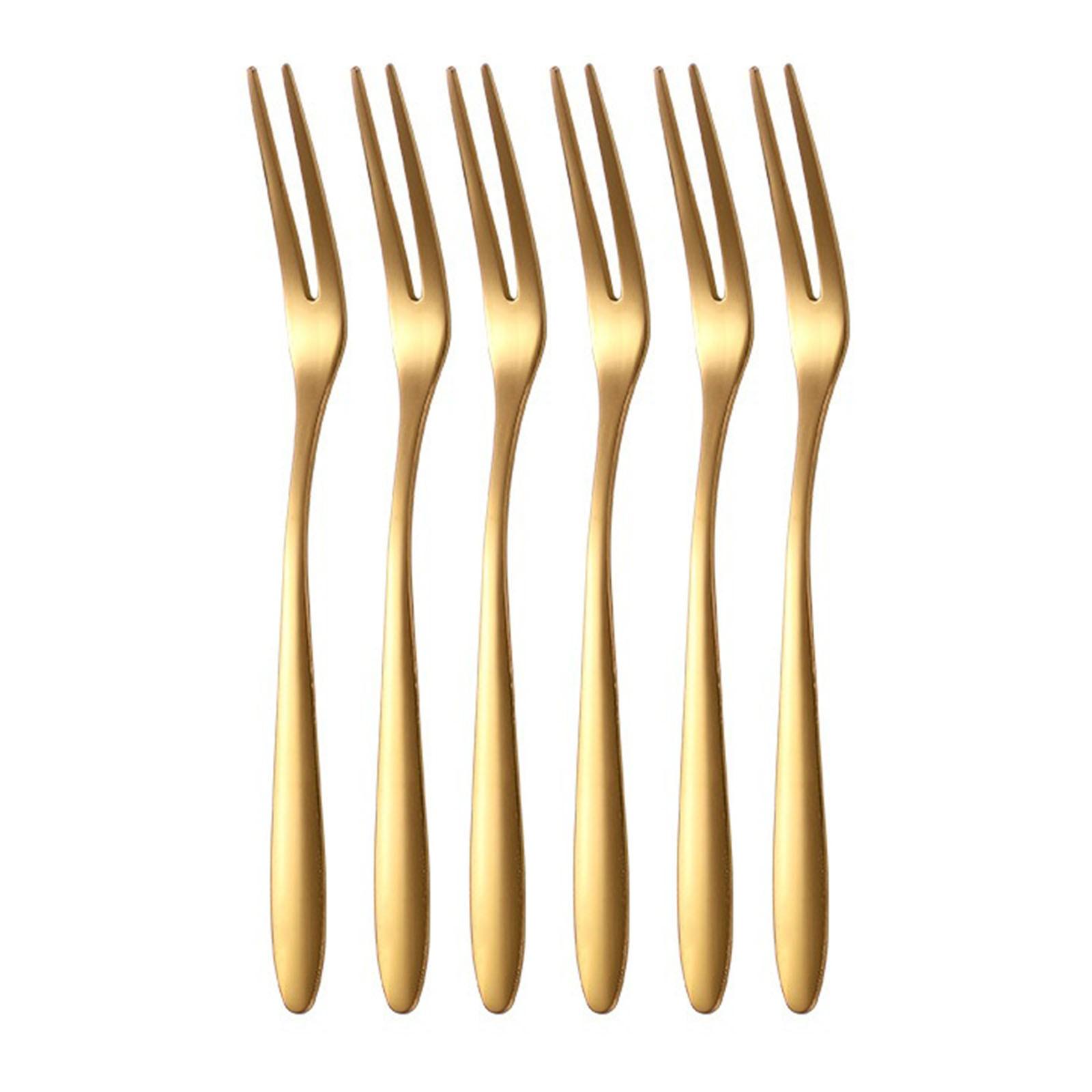 

Вилка для фруктов из нержавеющей стали 304, 6 шт., мини-набор для еды золотой