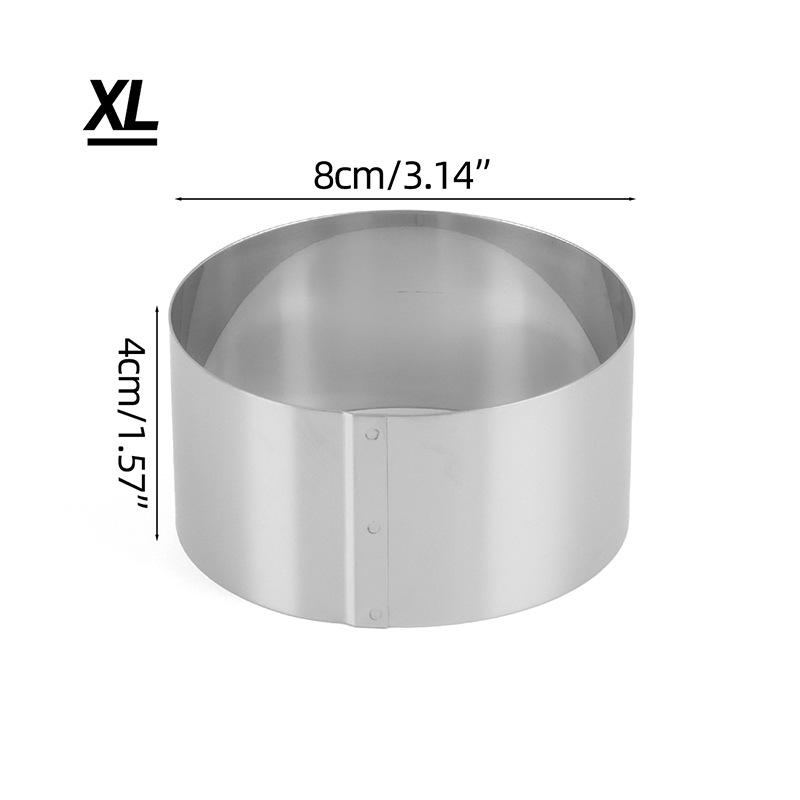 Lihe Stainless Steel Round Mousse Ring, Multi-size Cake Cookie Baking Mold For Kitchen