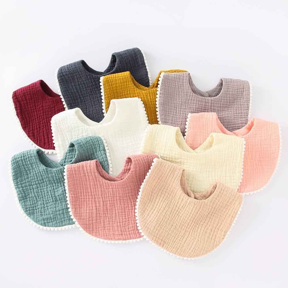 Baby Cotton Gauze Bibs With Ruffled Edges Soft Absorbent Drool Bibs For Infants And Toddlers Cute Floral Lace Burp Cloth