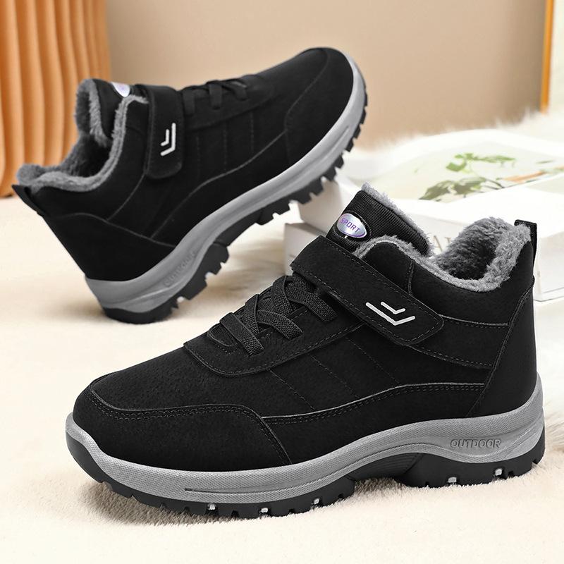 2025 Winter Baumwollschuhe neue Damen gleiche Klettverschluss Paarschuhe gefütterte verdickte Schneestiefel kältefest warme Baumwolle