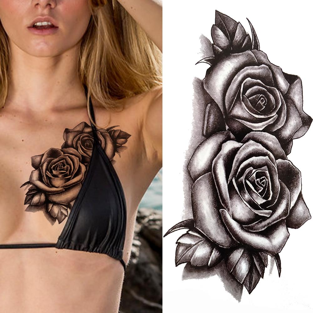 Kompass Brief Temporäre Tattoo Für Männer Frauen Erwachsene Realistische Gefälschte Wolf Schädel Tattoos Aufkleber Tiger Schwarz Wald Tatoos Unterarm