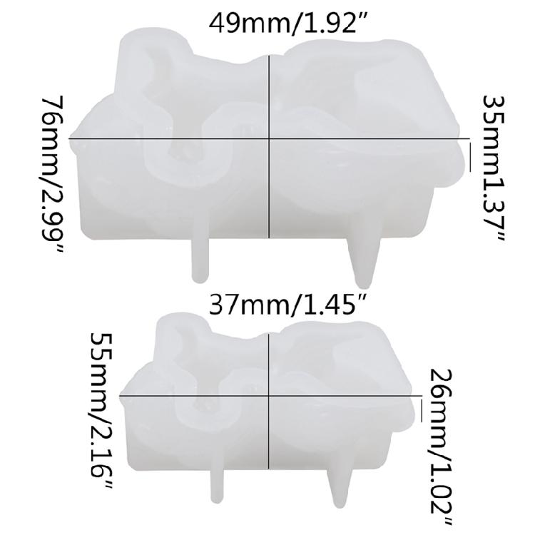 2Pcs Animal Silicone Mold for Epoxy Resin Craft 3D Goldfish Pendant Casting Mold
