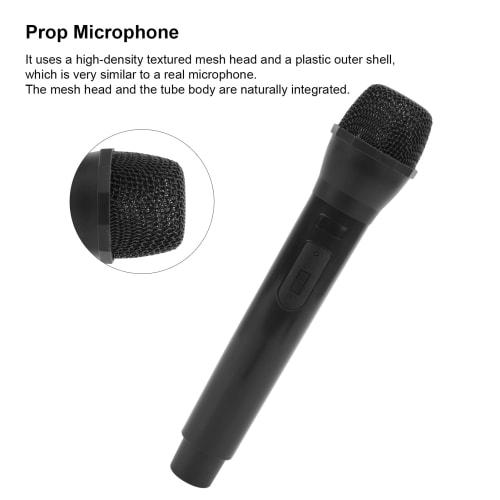 VGEBY Fake Microphone for Karaoke, Singing Prop Microphone, Lightweight and Durable, 2.5x23.5x4.9cm, Party Use (Black)
