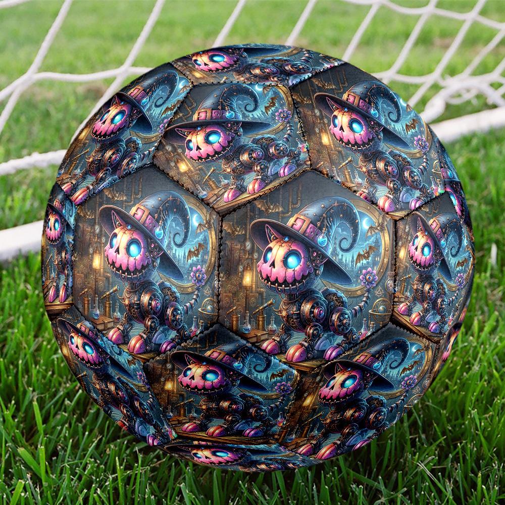 1pc Steampunk Cat Size 5 Soccer Ball Professional Match Training Football Indoor &Outdoor Sports Ball Training Ball Lightweight Durable y13