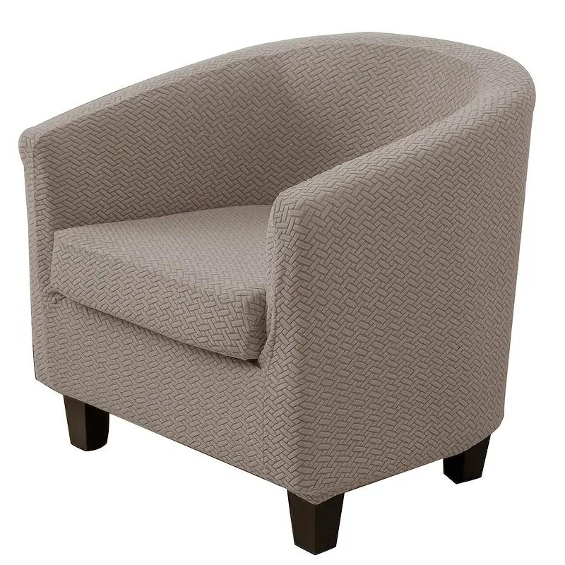 2Pcs Jacquard Tub Chair Cover Elastic All-Inclusive Armchair Slipcover Club Sofa Slipcover With Cushion Cover Furniture Cover