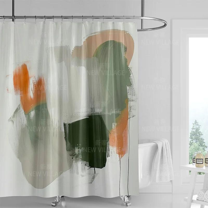 Abstrakcyjna geometryczna graffiti zasłona prysznicowa nordycki minimalny styl wodoodporna tkanina zasłona łazienkowa zasłona prysznicowa 180x200
