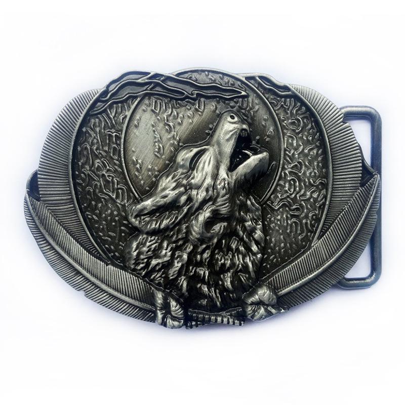 Exklusive Waldwolfjäger Gürtelschnalle - Glatt, Retro Hip Hop Amerikanischer Westen Design