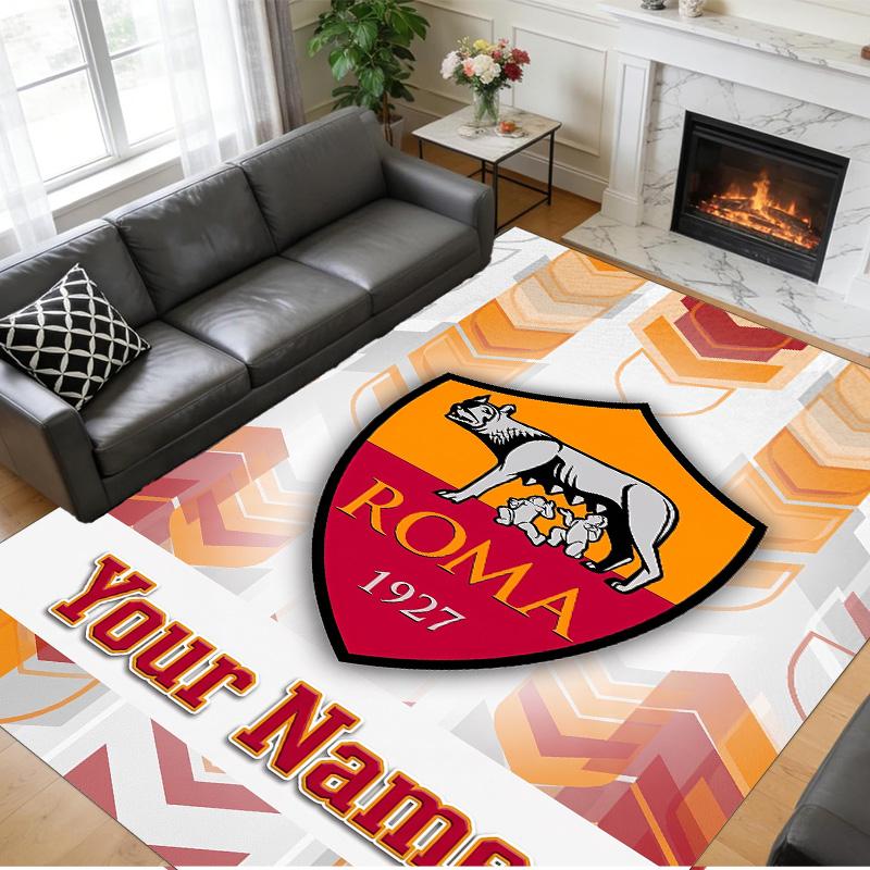 Crystal Velvet Rug Custom Name Text, Soft Non Slip Floor Mat Home DecorAS Roma