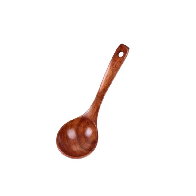 Curving Handle Wooden Kitchens Spoon For Soup Porridge Stirring Serving Heat Resistant Solid Wood Utensils Japanese Style Designs