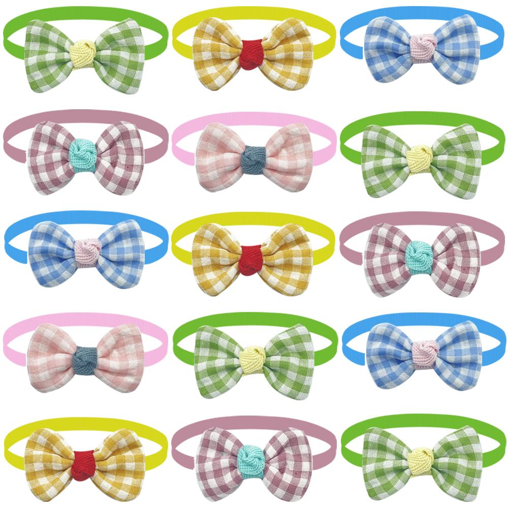 50/100PCS Paid Style Pet Bow Ties Dog Bowties Decoration Dogs Neckties Grooming Pets Supplies for Small Dog Collar Accessories