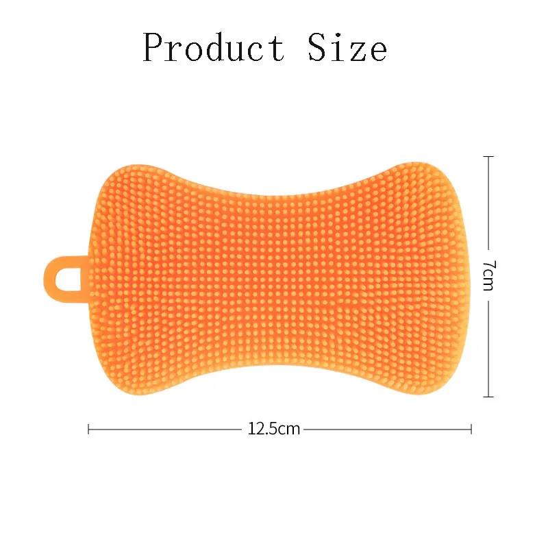 Practical Silicone Sponge Dish Washing Scrubber Household Cleaning Kitchen Gadgets Brush Accessories For Dishes