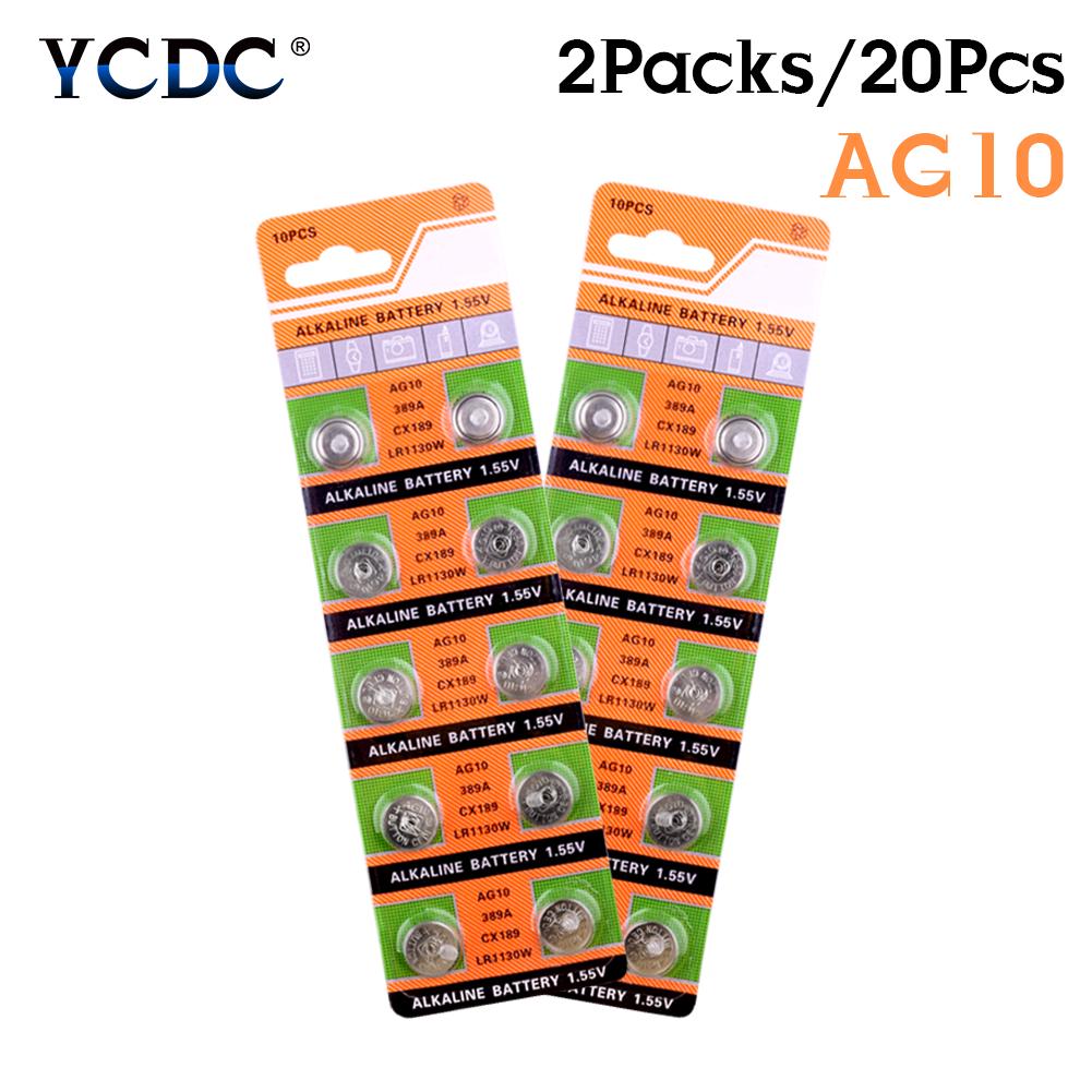 20 шт., 1,55 В, щелочные элементы, сменные батарейки для монет, кнопка ...