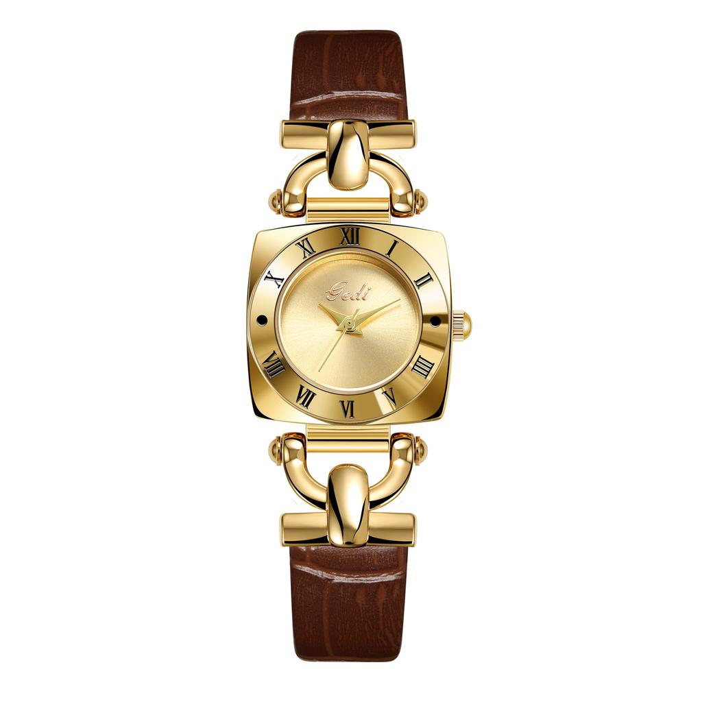 Niche High-End Women'S Watch Retro Square Plate Trend Quartz Watch Women'S Belt Watch
