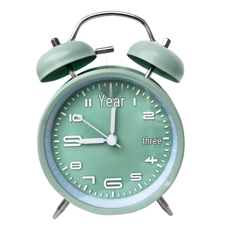 4-Inch Metal Silent Alarm Clock with Night Light - Ideal for Students and Children, Desktop Charging Silent Alarm Clock