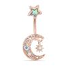 Stainless Steel Moon Star  Navel Ring Nail Piercing Jewelry Accessories