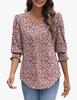 2025 Trendy Loose-Fit Women's Printed Five-Sleeve Round Neck T-shirt