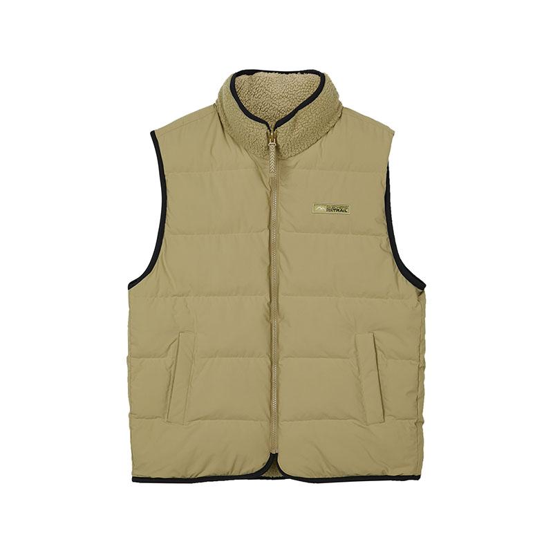 Skechers Stroll Series Solid Color Reversible Warm Sports Casual Stand Collar Quilted Vest Men vest Seaweed-Brown L423M010-01EW S