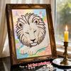 DIY Pearl Art Lion Painting Kit 5D Crystal Rhinestone Embroidery for Bedroom Living Room Wall Decoration Handmade Craft
